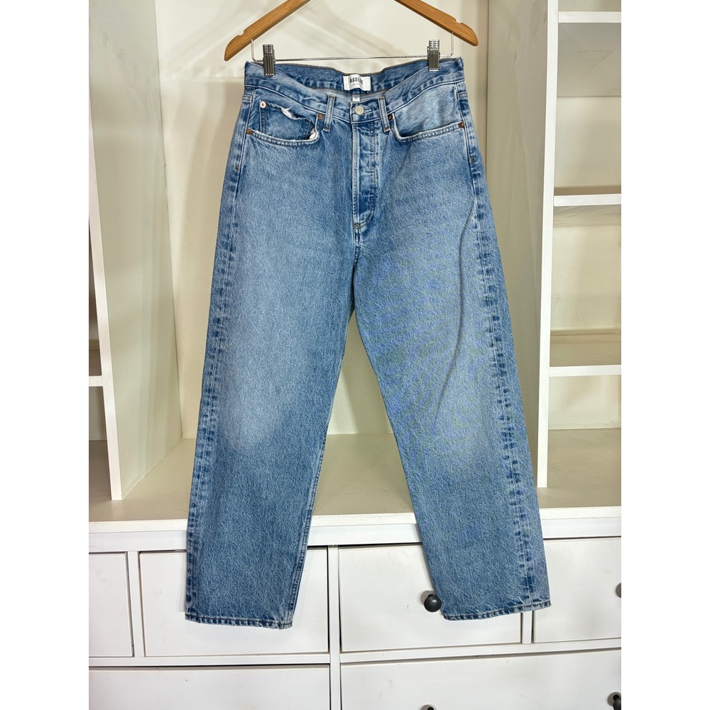 AGOLDE 90's Crop Jeans Women 27 Blue Light Wash Organic Cotton